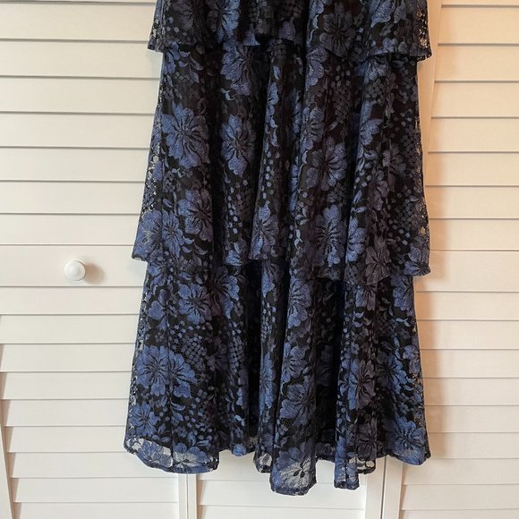 Lulu's Navy Blue Lace Ruffled Tiered Sleeveless Maxi Dress - Picture 4 of 8
